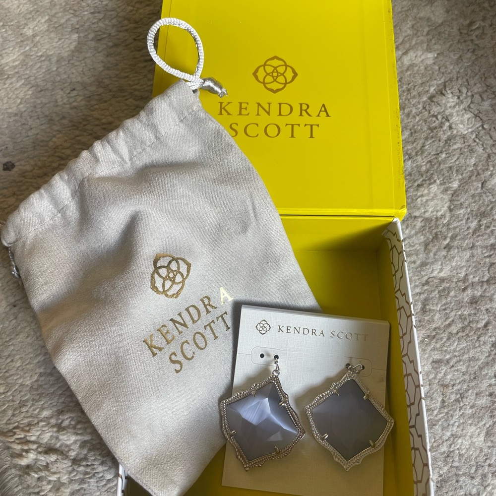 Kendra Scott Silver and Gray Earrings